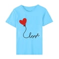 thumbnail image 4 of Meichang Hauts pour Femmes T-Shirts de la Saint-Valentin T-Shirts de Fête à Col Rond T-Shirts à Imprimé Cœur d'Amour T-Shirts à Manches Courtes Jolis Tees Blouses en Liquidation, 4 of 5