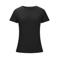 thumbnail image 3 of GigrtiJin Womens Basic T-Shirts Summer Crew Neck Short Sleeve Crop Tunic Tops Cute Slim Solid Color Comfy Blouses, 3 of 6