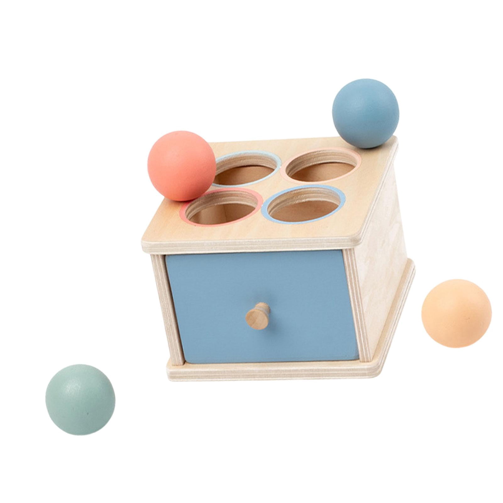 Siruishop Object Permanence Box Educational Developmental Toy Wood for Boys Girls Gift Pitching Box