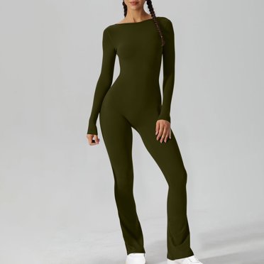 LSLJS Combinaison Longue Sans Manches à Col, à Taille Ajustée, pour le Printemps et l'Automne