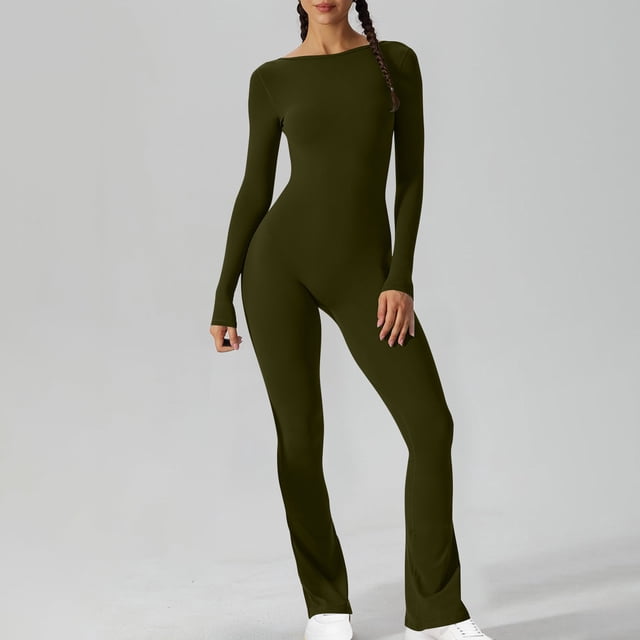 LSLJS Combinaison Longue Sans Manches à Col, à Taille Ajustée, pour le Printemps et l'Automne