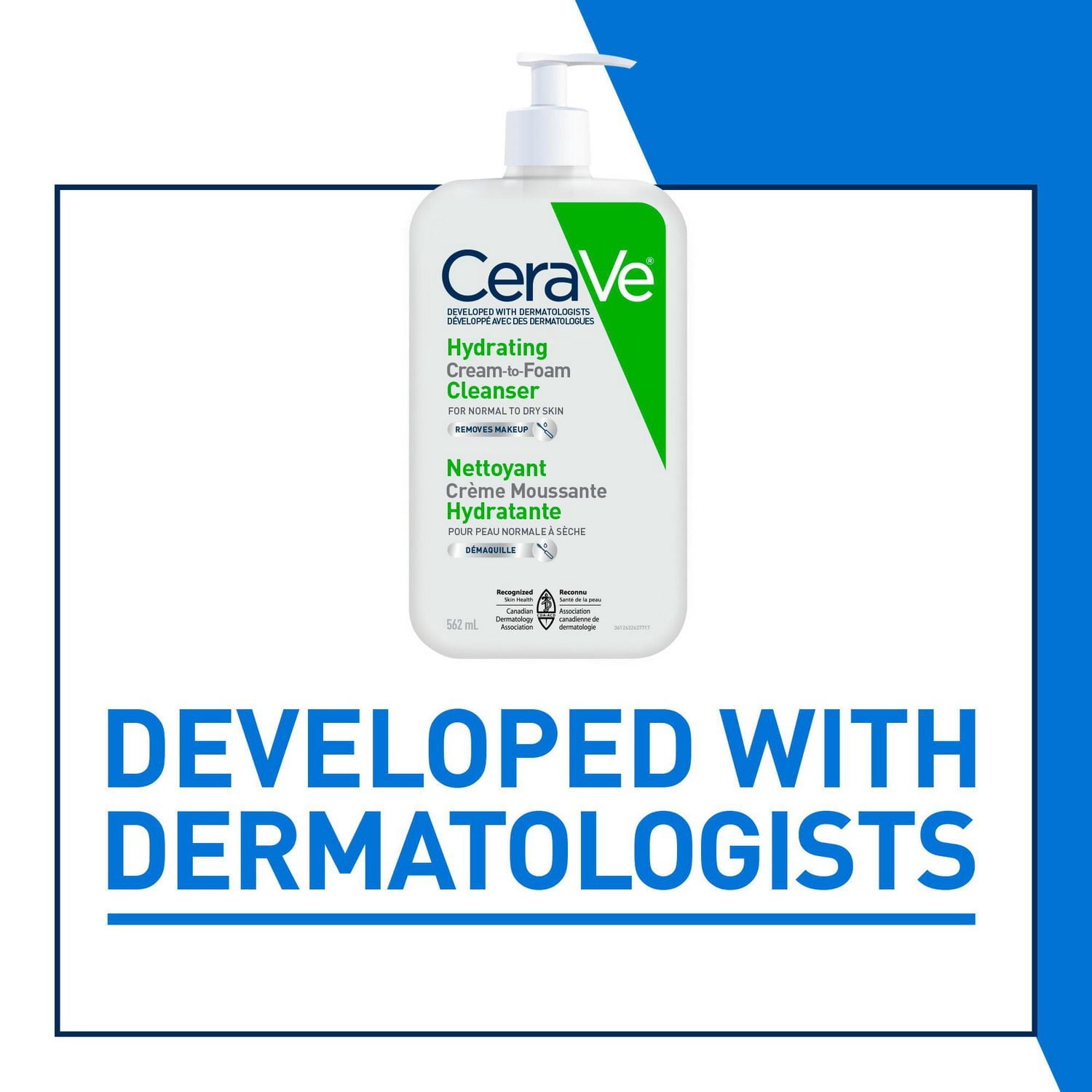CeraVe Nettoyant Crème-Mousse, Gel Hydratant avec Céramides et Acides Aminés pour Peau Normale à Sèche, 237 ml