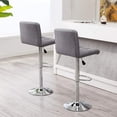 thumbnail image 4 of Heavenly Collections Adjustable Fabric Swivel Bar Stool, Set of 2, Gray, Modern Style, 4 of 8