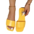 thumbnail image 2 of hopeusnice Sandales à Talon Bas pour Femmes à Bout Rond Chaussures Plates Mules Chaussures à Bout Ouvert à Enfiler Chaussures de Plage Confortables Jaune 37, 2 of 8