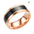 thumbnail image 4 of Couple Rings Delicate Ring Smart Sensor Body Temperature Small Stainless Steel Delicate Lightness Finger Jewelry Wedding Women Engagement Rose golden 9#, 4 of 7