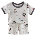 thumbnail image 1 of BOBOGOJP Pyjama 2 Doux à Manches Courtes Ensemble de Pyjama d'Été Extensible Court Vêtement de Nuit Grand (Gris, 3-4 Ans), 1 of 6