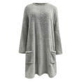 thumbnail image 2 of IMENGL Winter Warm Fleece Thickened Plus Size loose coat jacket sweater, Gray L, Size M-3XL, 2 of 6