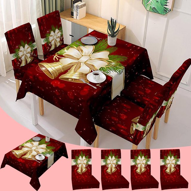 Boovnll Christmas Tablecloth, 55x55" Large Size Christmas Printing Rectangle Table Cloth Table for Holiday Dinner Table Party Decor Supplies, Christmas Decorations