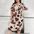thumbnail image 4 of Tauxra Robes Grande Taille pour Femmes à Manches Courtes, Robe T-Shirt Ample, Chemise de Nuit, Robe de Maison Décontractée en Coton Doux avec Poches, 4 of 5