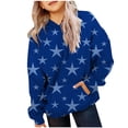 thumbnail image 1 of FAOWME Sweat à Capuche Imprimé à Manches Longues pour Filles Chandail Bleu 3-4 Ans, 1 of 4