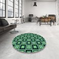 thumbnail image 4 of Ahgly Company Tapis d'Intérieur Ronds Transitionnels Lavables à la Machine, Vert Sarcelle Profond, 4 Pieds Rond, 4 of 7