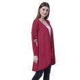 thumbnail image 3 of Moomaya Womens Full Sleeve Hi-Lo Shrug Rounded Hem Long Cotton Summer Cardigan, 3 of 7