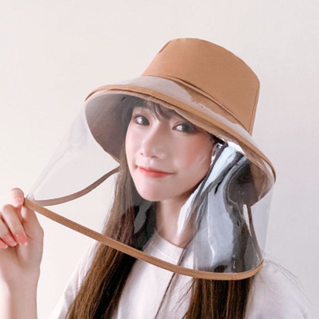 Chapeau de Pêcheur de Protection du Visage pour Adultes Femmes Hommes, Casquette de Protection du Visage avec Écran Bouclier Transparent Détachable