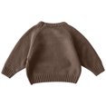 thumbnail image 5 of Sentmoon Snow Clothes Long Sleeve Crew Neck Solid Color Girls Pullover Breathable Loose Knitted 2025 Girls Sweaters Fall and Winter Trendy for Layering Under Jackets Coffee 4 Years, 5 of 5