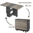 thumbnail image 2 of Drop Leaf Table for Small Spaces, Movable & Foldable Dining Table with 2-Tier Storage Shelf, Extendable Dining Table for 4, Ideal for Kitchen Dining Room Apartment, 2 of 9