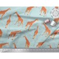 thumbnail image 2 of Soimoi Tissu Vert Poly Georgette Imprimés Girafe Forêt au Mètre 42 Pouces de Large, 2 of 2