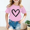 thumbnail image 1 of Vêtements pour Filles T-Shirt à Col Rond Imprimé à Manches Courtes pour Filles Vêtements d'Été pour Filles Hauts pour Filles 9-10 Ans Mode pour Filles, 1 of 4