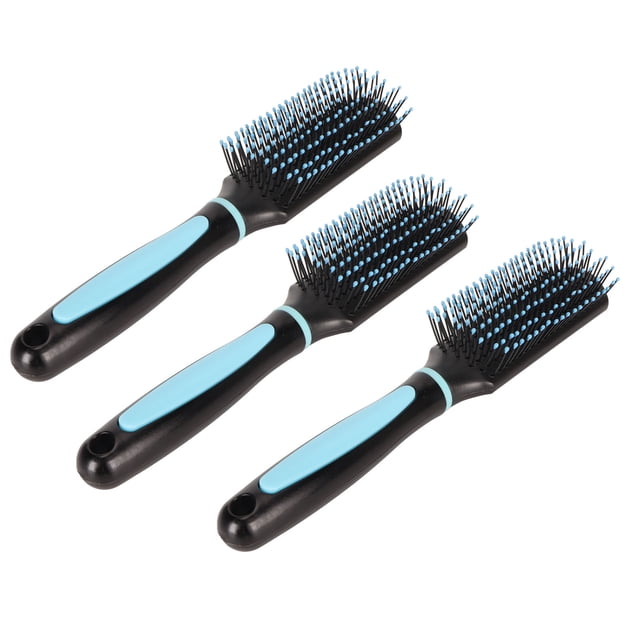 Brosse Coussin à 9 Rangées, Brosse de Coiffage Portable Douce à Dents Rondes 3 Pcs pour Séchage et Coiffage