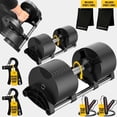 thumbnail image 1 of MotionGrey Adjustable Dumbbells Set 9-53 LB with 2-Second One-Hand Twist, 6 Weights in 1 Durable Modern Compact Design, Anti-Slip Handle, Bonus Hand Grips & Jump Ropes & Towels, 1 of 11