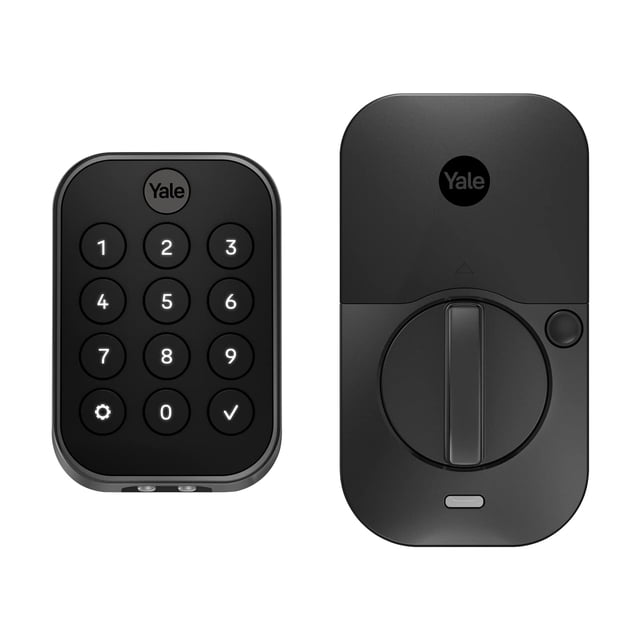Yale Assure Lock 2 Black Suede Keyless Entry Door Lock Deadbolt with Electronic Keypad Touchscreen for Code Entry and Z-Wave Compatibility YRD430-ZW2-BSP