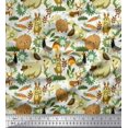 thumbnail image 1 of Soimoi Modal Satin Fabric Floral,Bird & Animal Cartoon Fabric Prints by Yard 42 Inch Wide, 1 of 3