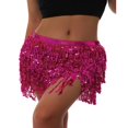 thumbnail image 2 of Women Belly Skirt  Sequined Fringe Mini skirt with Adjustable Waist Straps for Dance Performance  Rave Party, 2 of 7
