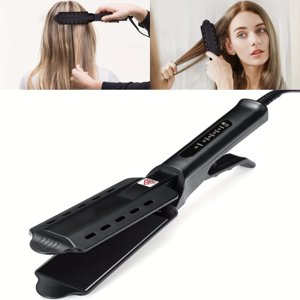 Estbridge Professional Dual Function Hair Straightener and Curler with Straightener Comb - 4 Temperature Settings (Up to 410°F)  Fast  for All Hair Types - Salon & Home Use  Ideal Gift f