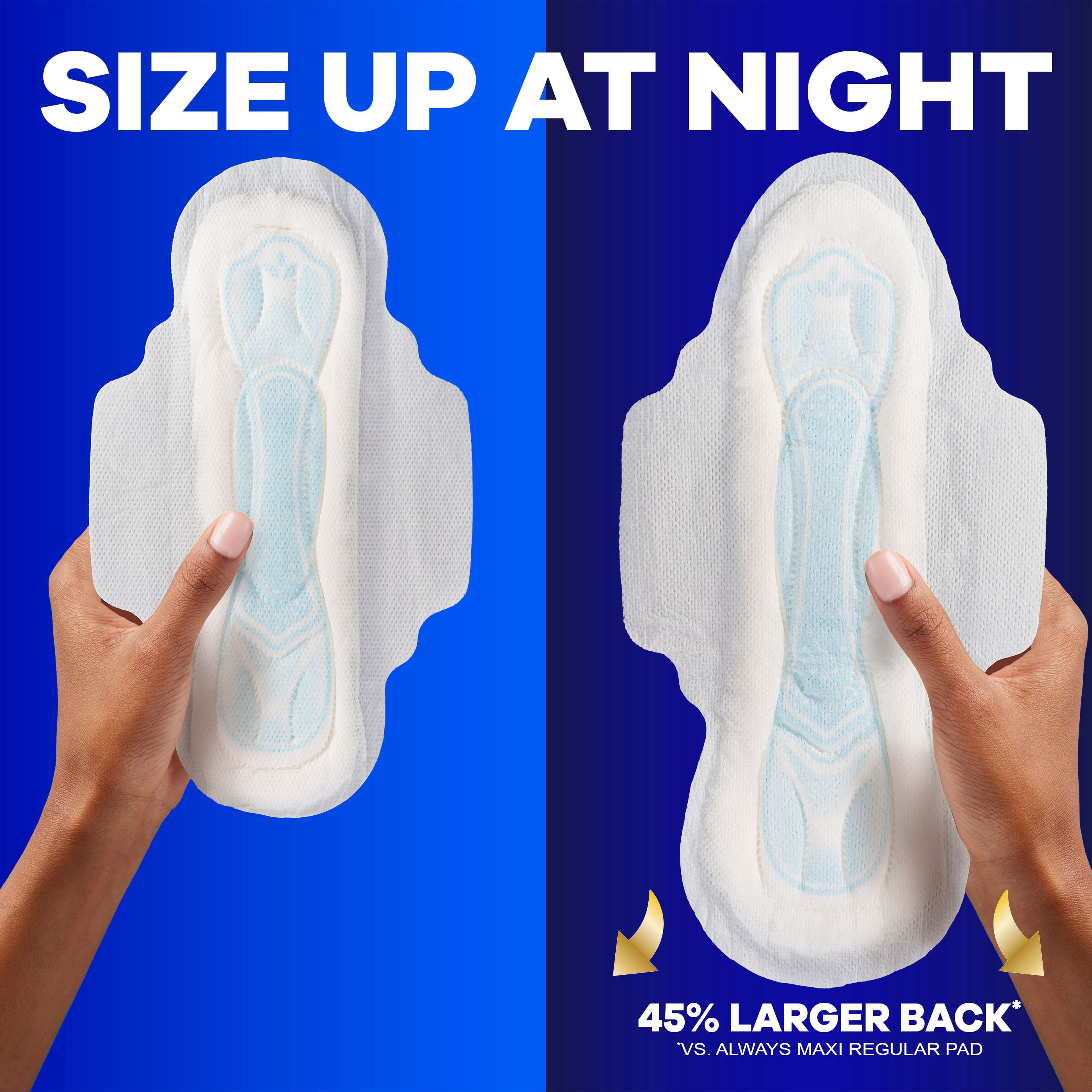 Always Maxi Feminine Pads with Wings for Women, Size 2, Long Super Absorbency, Unscented