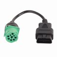 thumbnail image 1 of 9 Pin Male Head to 16 Pin OBD2 Truck Diagnostic Scanner Cable Adapter for Cummins Diesel Engine, 1 of 12