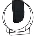 thumbnail image 1 of Sunnydaze Outdoor Heavy-Duty Steel Firewood Log Hoop Storage Rack with Weather-Resistant PVC Log Hoop Cover - 48" - Black, 1 of 10