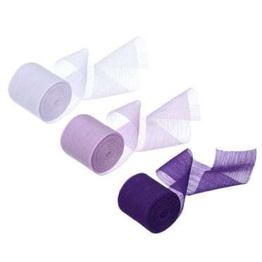 3 Rouleaux de Ruban en Chiffon, Ruban en Satin de Soie 1-1/2 Pouce x 5,5 Verges, Ruban en Tissu de Soie Brillant, Série Violette