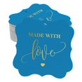 thumbnail image 1 of Inkdotpot Pack Of 50 Made With Love Wedding Paper Tags DIY Craft Bracket Shape Real Gold Foil Hang Tags, 1 of 7