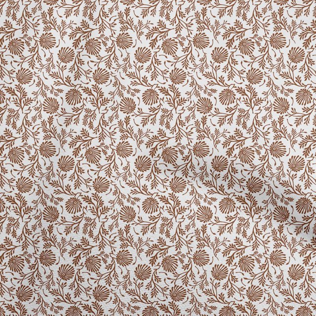 oneOone Cotton Poplin White Fabric Asian Block Sewing Material Print Fabric By The Yard 56 Inch Wide