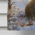 thumbnail image 4 of Carolines Treasures BDBA434ACHF Chocolate Labrador Snowy Robin Drapeau en Toile Taille Maison, 4 of 4