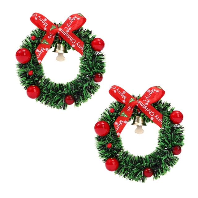 WLOELOEW Style C 2 Piece Christmas Magnetic Wreath Ornament Refrigerator Magnet For Holiday Home Kitchen Decor Festive C