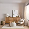 thumbnail image 2 of Bouclair Oatmeal Round Storage Fabric Ottoman, 2 of 10