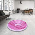 thumbnail image 4 of Ahgly Company Tapis d'Intérieur Lavable à la Machine, Carré, Transitionnel, Rose Fleuri, Tapis de Zone, 6 Pieds Carré, 4 of 7