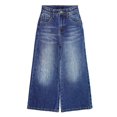 thumbnail image 1 of KIDSCOOL SPACE Jeans Fille, Jeans Mode Coupe Ajustée à Jambes Larges Déchirés pour Enfant, Bleu Foncé, 10-11 Ans, 1 of 6