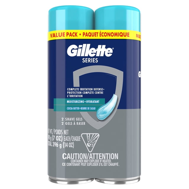 Gillette Series Moisturizing Shaving Gel for Men, Protects Against Shaving Irritation, Shave Gel with Cocoa Butter, Suitable for Sensitive Skin