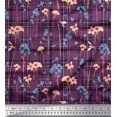 thumbnail image 1 of Soimoi Cotton Cambric Fabric Floral & Check Print Fabric by the Yard 42 Inch Wide, 1 of 1