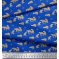 thumbnail image 2 of Soimoi Blue Poly Georgette Fabric Bear Animal Decor Fabric Printed Yard 42 Inch Wide, 2 of 3