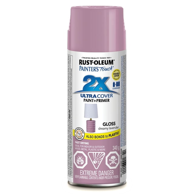 Rust-Oleum Painter's Touch 2X Ultra Cover Paint & Primer in Gloss Dreamy Lavender, 340g Spray Paint