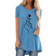 thumbnail image 1 of Pompotops Femmes Mode Casual Chemises Manches Courtes Tee Tops Tunique Blouse, 1 of 4