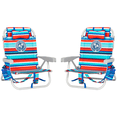 thumbnail image 1 of Tommy Bahama Backpack Beach Chair, 2-pack | 5-Position Adjustable | Padded Straps | Insulated Pouch | Red, 1 of 5