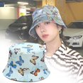 thumbnail image 3 of Butterfly Print Fisherman Hat Summer Cotton Double-sided Outdoor Bucket Sun Cap, 3 of 7