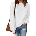 thumbnail image 2 of Chandails à Manches Longues Femmes Chandail Ample d'Automne pour Femmes Chandail Tendance à Col Rond Chandails en Tricot à Manches Longues Hauts S-46, 2 of 6