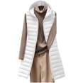 thumbnail image 1 of ORUYROP Gilet Long Matelassé Sans Manches pour Femmes, Doudoune à Capuche à Fermeture Éclair Complète, Manteaux avec Poches, 1 of 2