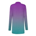 thumbnail image 5 of Yuyuzo Long Cardigan pour Femmes Couleur Dégradée Ouvert à l'Avant Hauts Drapés Automne Hiver Cardigan Décontracté, 5 of 5
