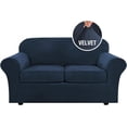 thumbnail image 1 of Modern Velvet Plush 4 Piece High Stretch Sofa Slipcover Furniture Protector Form Fit Luxury Thick Sofa Cover, Machine Washable, 1 of 6