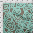 thumbnail image 3 of oneOone Polyester Spandex Turquoise Blue Fabric Abstract Floral Sewing Material Print Fabric By The Yard 56 Inch Wide, 3 of 4